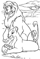 A coloring page of the lion king
